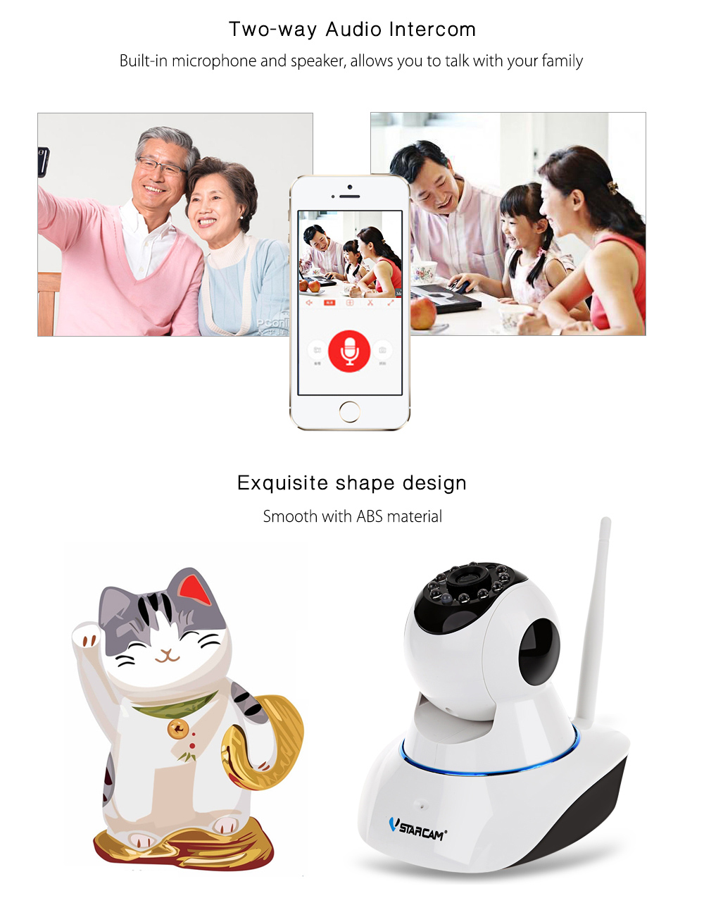 Vstarcam C25 720P HD Panoramic IP Camera IR-cut Motion Detection