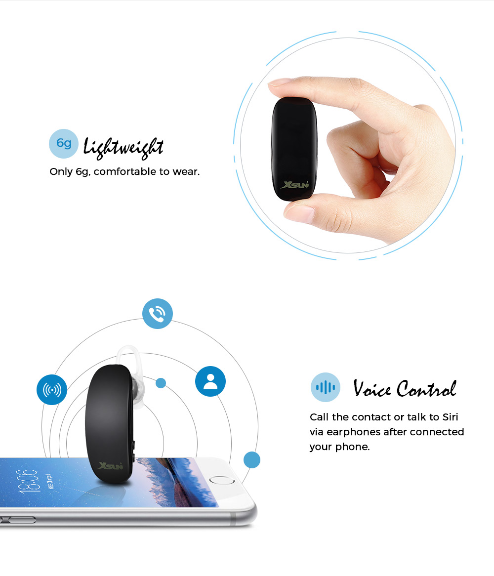 XSUNi XBT8 Bluetooth V4.0 Car Business Earphones