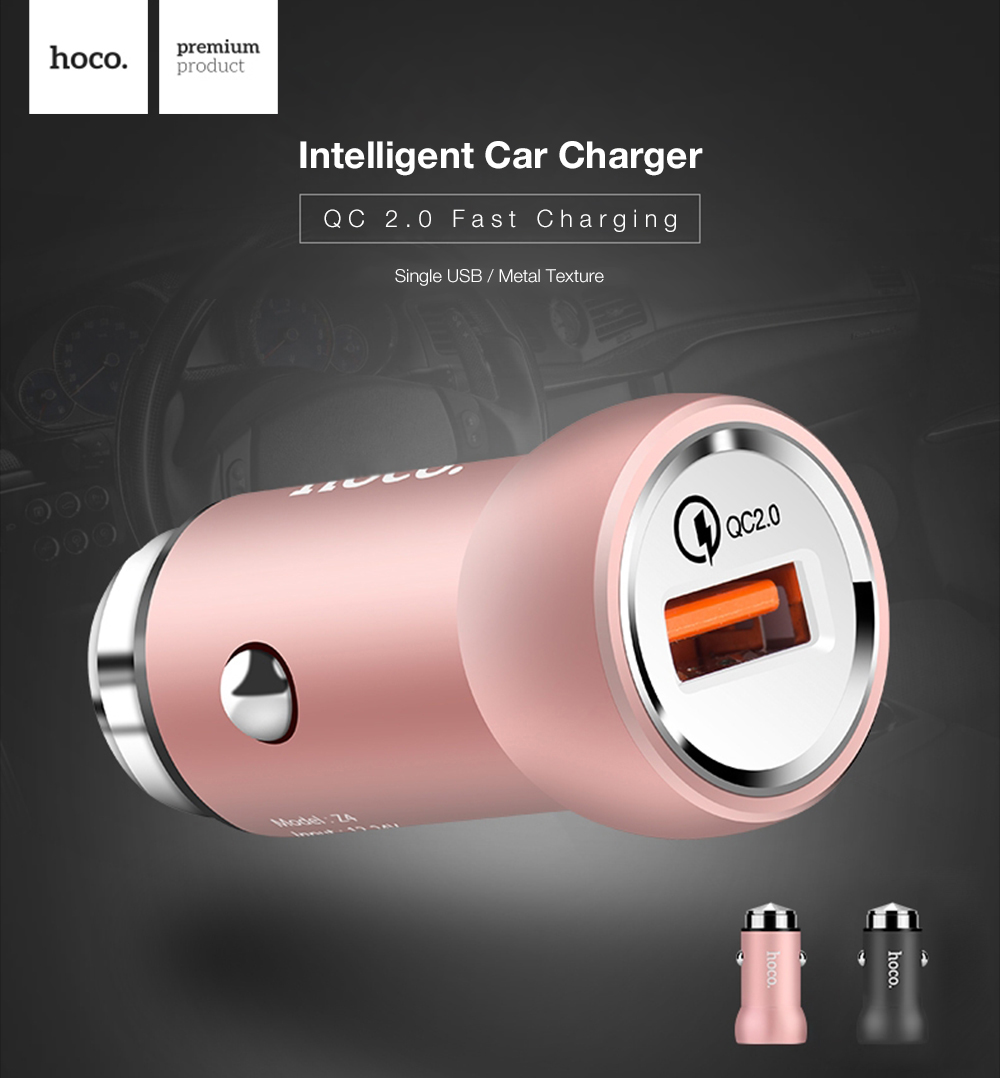 HOCO Z4 QC 2.0 Intelligent Single USB Car Charger Fast Charging