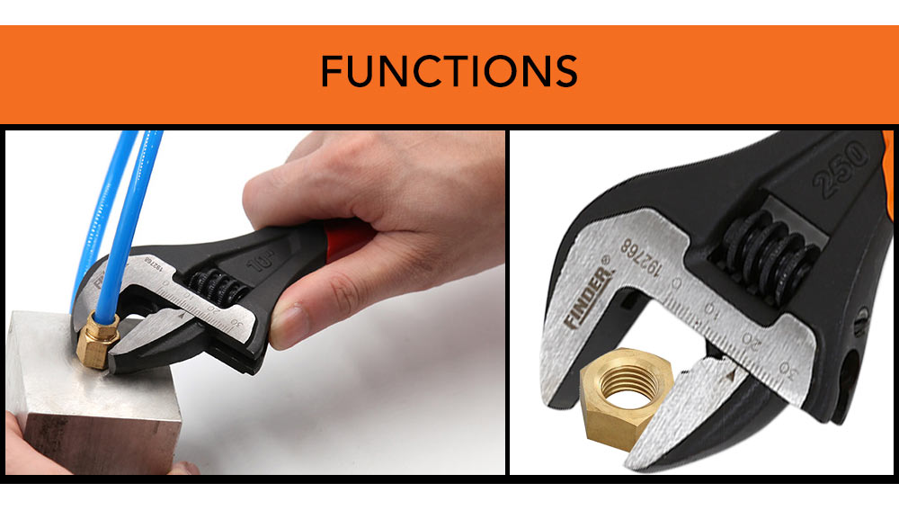 FINDER 12 Inch Adjustable Wrench High Carbon Steel Spanner Hand Repair Tool