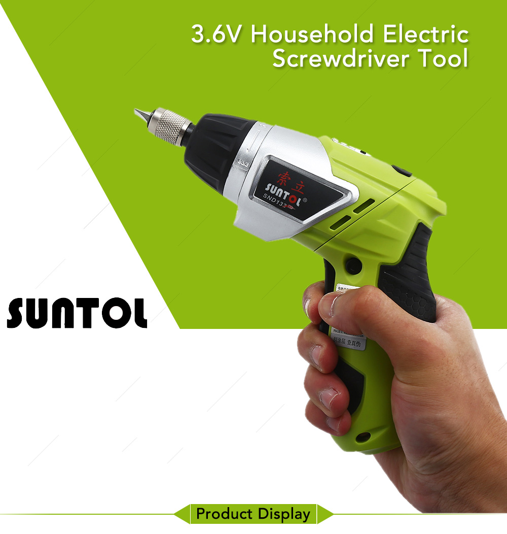 SUNTOL 3.6V Lithium-ion Battery Rechargeable Drill Electric Household Screwdriver Tool