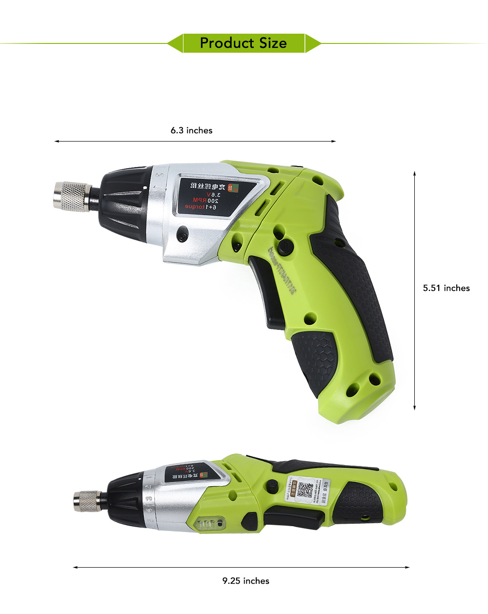 SUNTOL 3.6V Lithium-ion Battery Rechargeable Drill Electric Household Screwdriver Tool