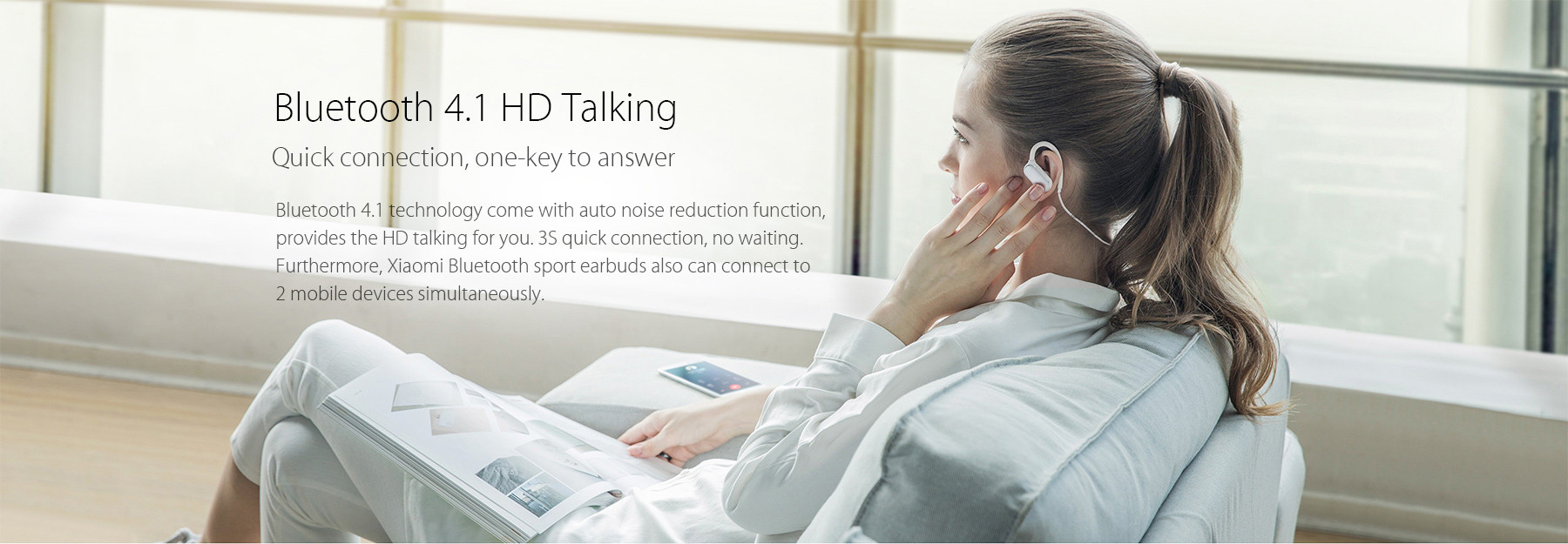 Xiaomi Bluetooth 4.1 Music Sport Earbuds Support Hands-free Calls Volume Control Song Switch Xiaomi Bluetooth 4.1 Music Sport Earbuds Support Hands-free Calls Volume Control Song Switch