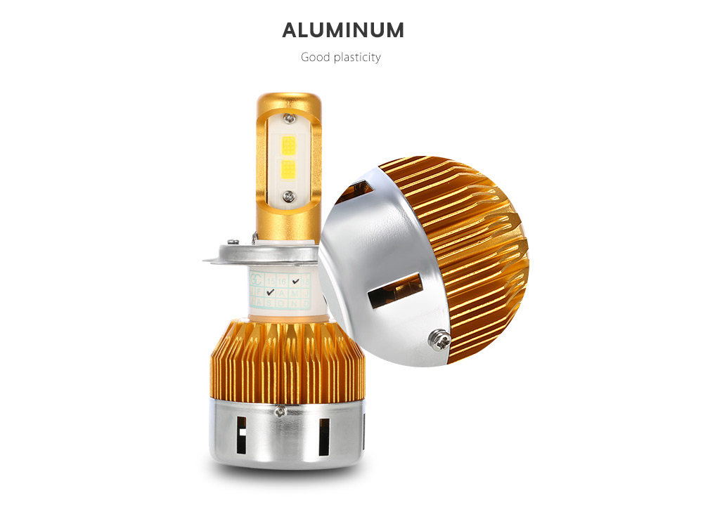 Rectangle T23909 H4 60W 6000LM Pair of Car LED Headlight 6000K Auto Front Lamp
