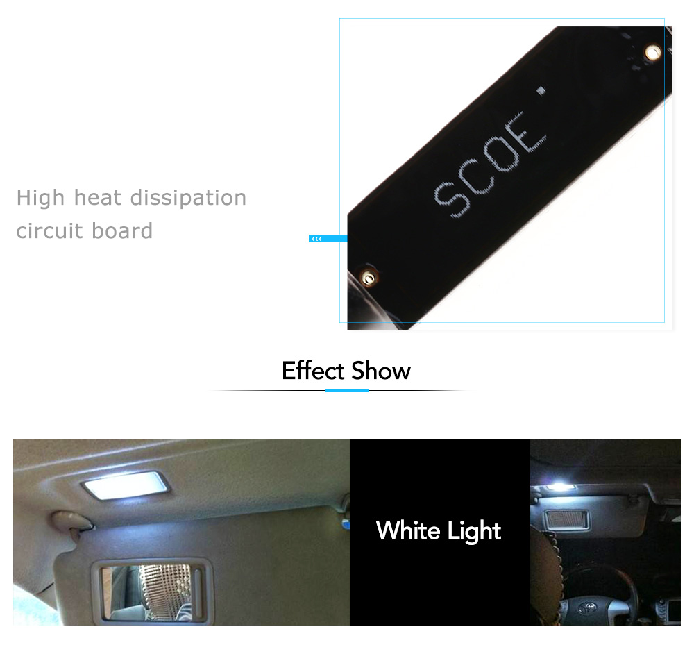 SCOE ST6 3B 3 SMD 31MM LED Dome Lamp Car Interior Vanity Mirror Light Bulbs