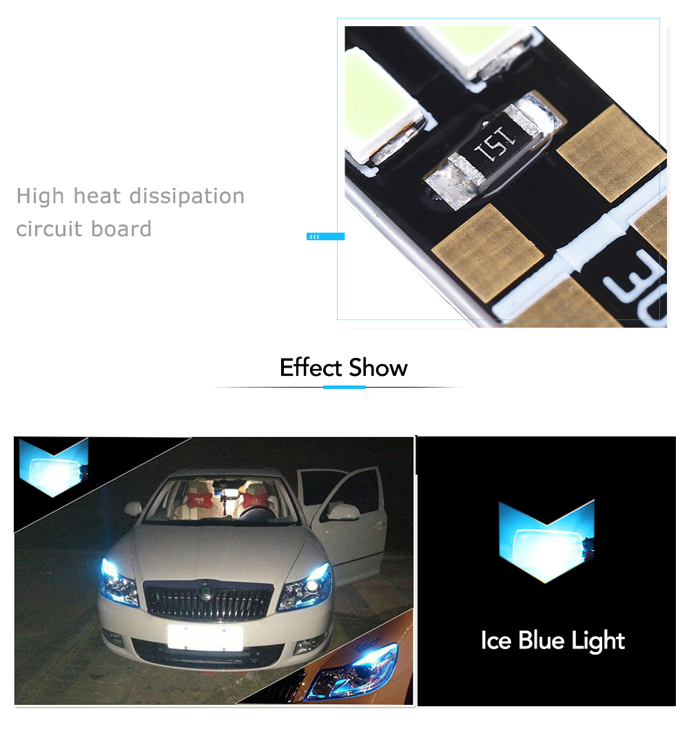 SCOE 2pcs T10 12C 12 SMD 2835 LED Interior Bulbs Car Width Lamp