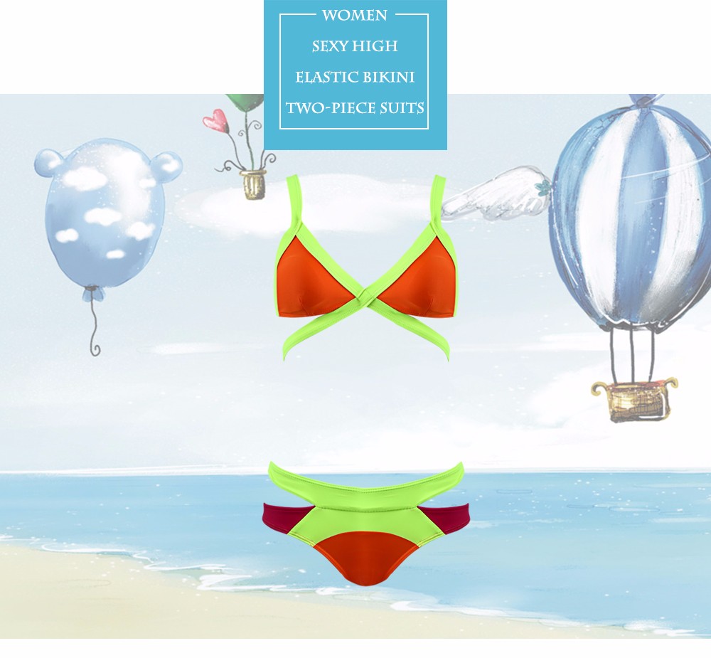 Women Sexy Polyester High Elastic Bikini Two-piece Suits Women Sexy Polyester High Elastic Bikini Two-piece Suits