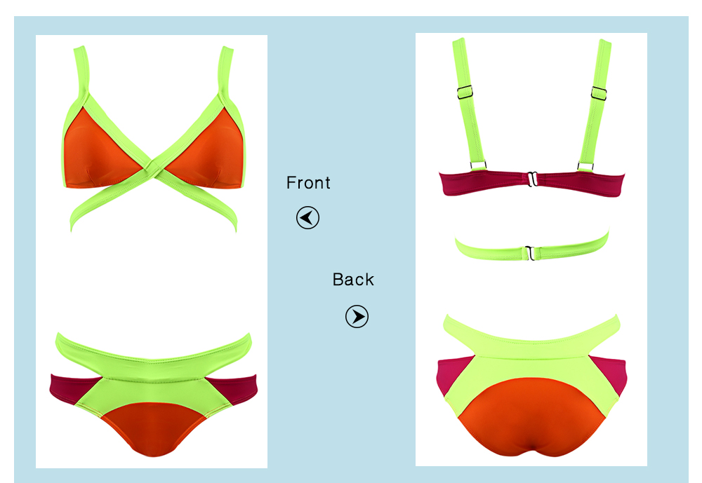 Women Sexy Polyester High Elastic Bikini Two-piece Suits Women Sexy Polyester High Elastic Bikini Two-piece Suits