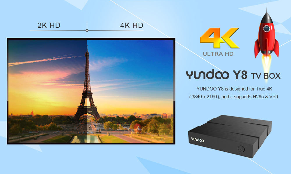 YUNDOO Y8 TV Box ARM Cortex-A72 + ARM Cortex-A53 CPU 64 bit Android 6.0 BT 4.1 YUNDOO Y8 TV Box ARM Cortex-A72 + ARM Cortex-A53 CPU 64 bit Android 6.0 BT 4.1