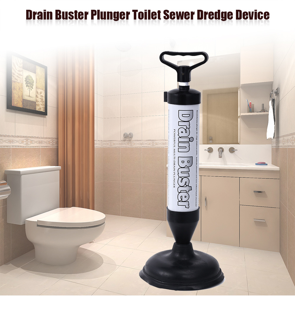 Powerful Manual Drain Buster Plunger Toilet Sewer Dredge Device Inflator