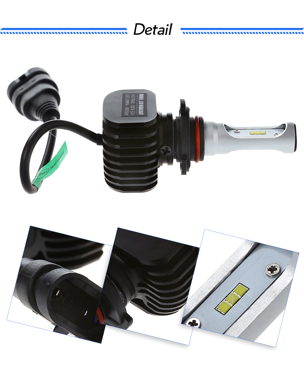 2pcs S1 9005 Car LED Front Light 40W 6000K Auto Driving Headlight