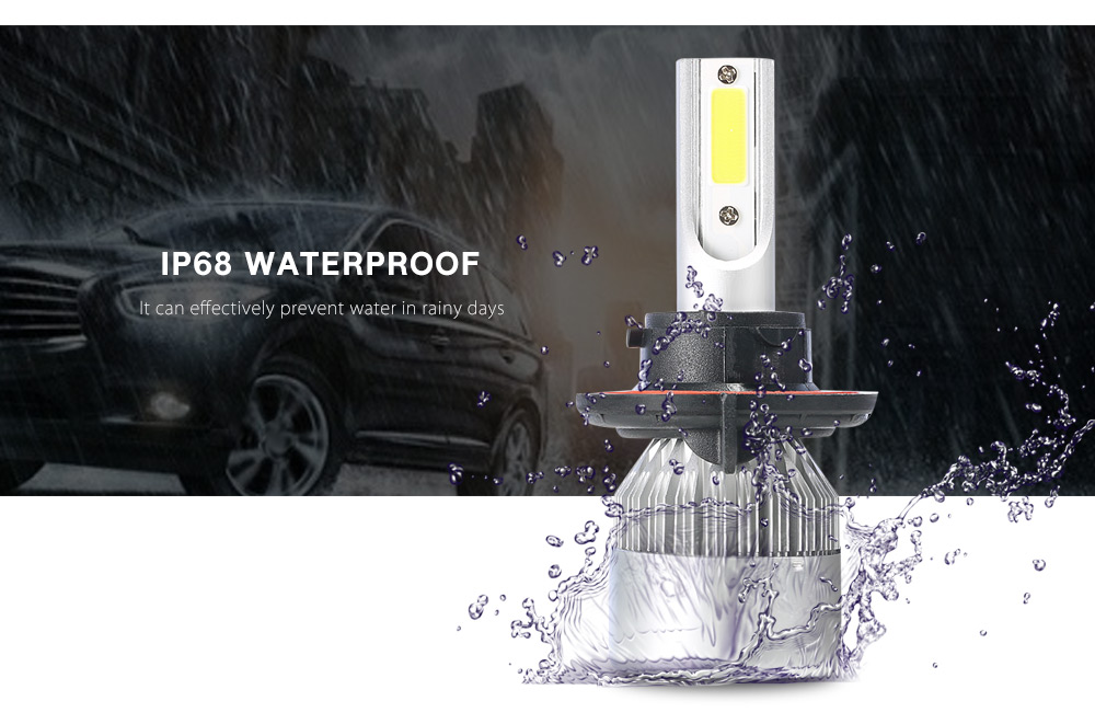 Rectangle H13 72W 7600LM Pair of Car LED Headlight 6000K Auto Front Lamp