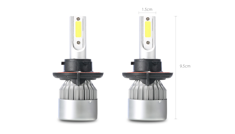 Rectangle H13 72W 7600LM Pair of Car LED Headlight 6000K Auto Front Lamp