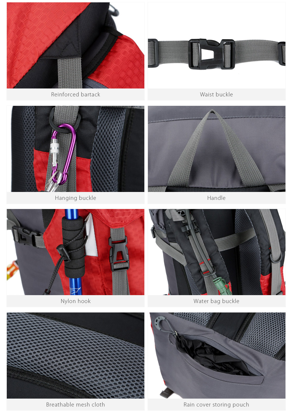 FREEKNIGHT FK0395 60L Water Resistant Climbing Hiking Backpack with Rain Cover FREEKNIGHT FK0395 60L Water Resistant Climbing Hiking Backpack with Rain Cover