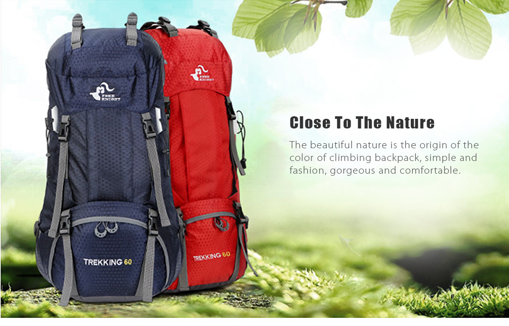 FREEKNIGHT FK0395 60L Water Resistant Climbing Hiking Backpack with Rain Cover FREEKNIGHT FK0395 60L Water Resistant Climbing Hiking Backpack with Rain Cover