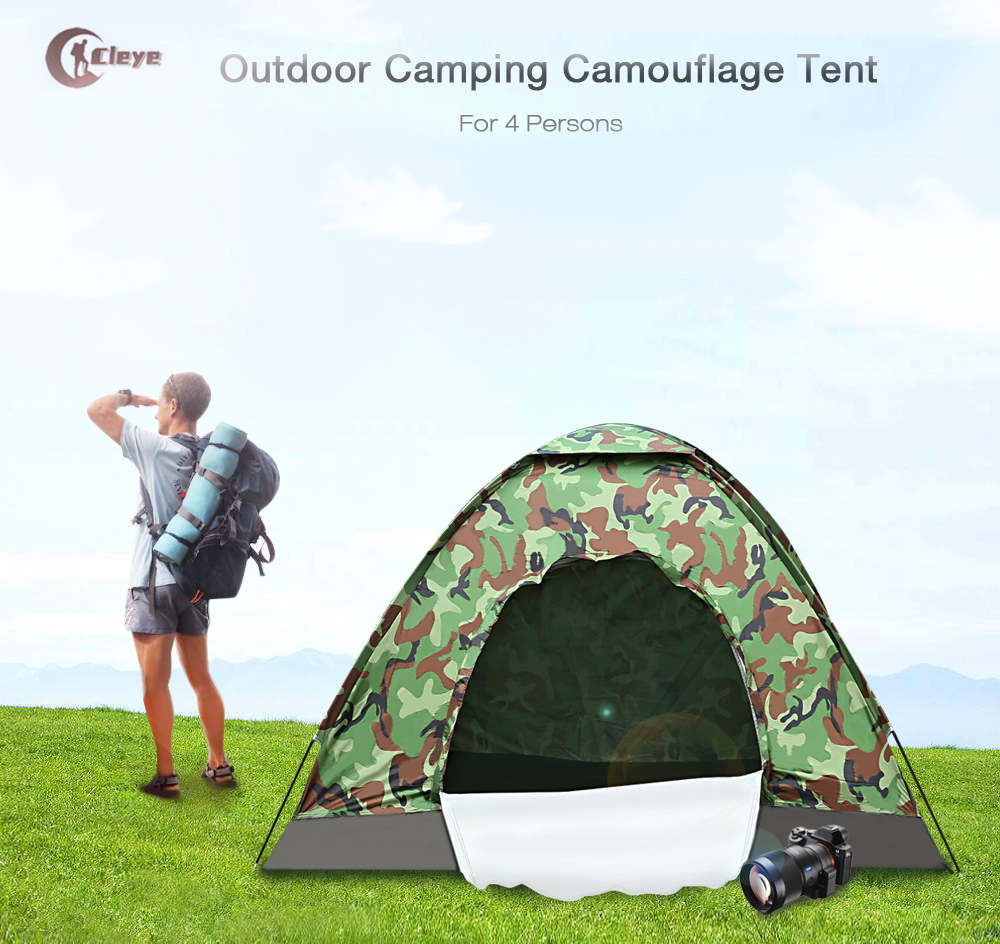 CLEYE Hiking Camouflage Tabernacle Outdoor Fishing Hunting Camping Tent for 4 People CLEYE Hiking Camouflage Tabernacle Outdoor Fishing Hunting Camping Tent for 4 People