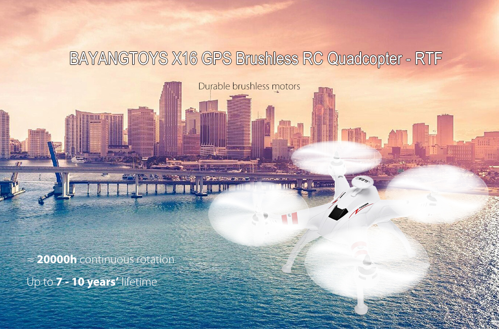 BAYANGTOYS X16 GPS Brushless RC Quadcopter RTF Geomagnetic Headless Mode / Altitude Hold / Automatic Return BAYANGTOYS X16 GPS Brushless RC Quadcopter RTF Geomagnetic Headless Mode / Altitude Hold / Automatic Return