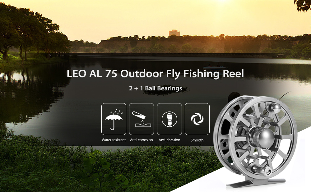 LEO AL 75 2 + 1 Ball Bearing Gear Ratio 1:1 Fly Fishing Reel Aluminum Alloy Wheel LEO AL 75 2 + 1 Ball Bearing Gear Ratio 1:1 Fly Fishing Reel Aluminum Alloy Wheel
