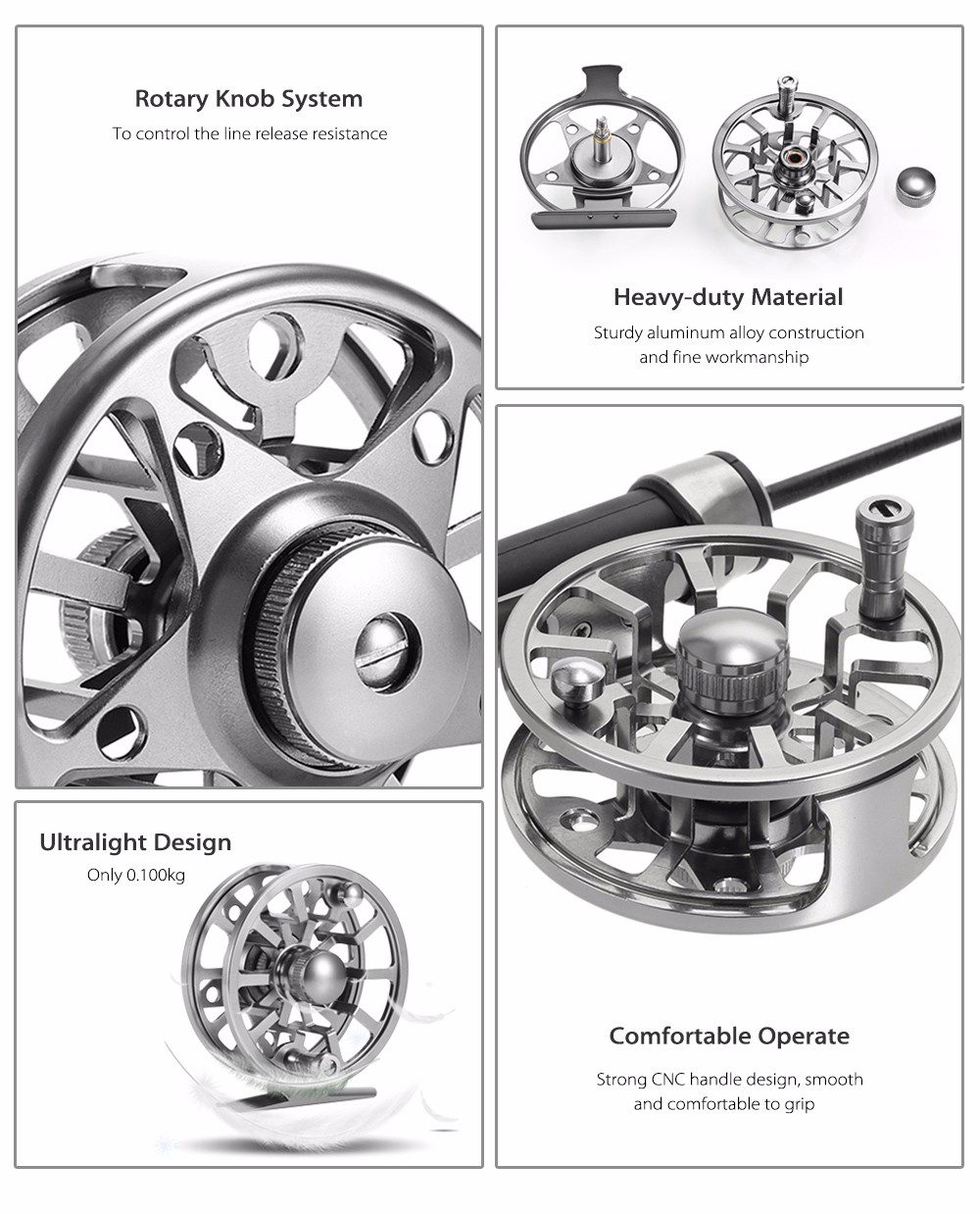 LEO AL 75 2 + 1 Ball Bearing Gear Ratio 1:1 Fly Fishing Reel Aluminum Alloy Wheel LEO AL 75 2 + 1 Ball Bearing Gear Ratio 1:1 Fly Fishing Reel Aluminum Alloy Wheel