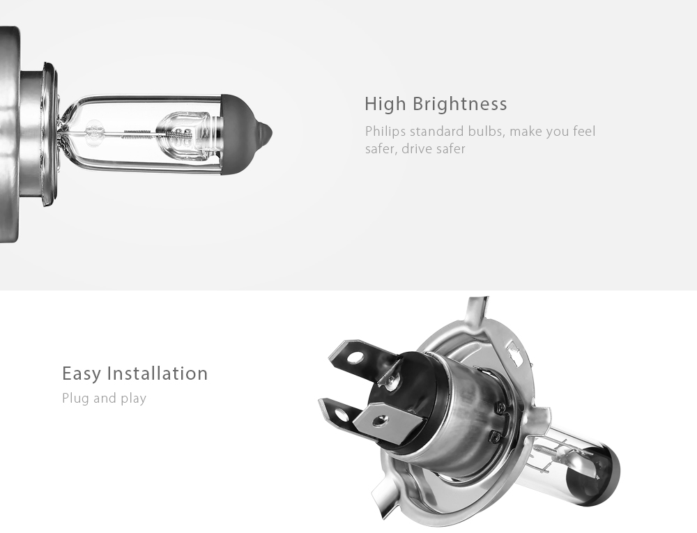 Philips 12V 55W H4 12342PRC1 Standard Car Headlight Halogen Light Bulbs Philips 12V 55W H4 12342PRC1 Standard Car Headlight Halogen Light Bulbs