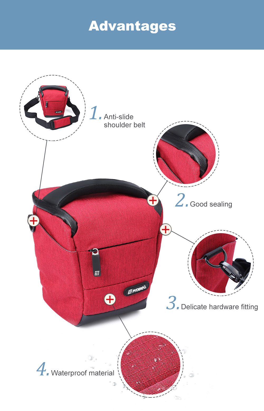 PROWELL DC22009B DSLR Camera Photography Handbag Shoulder Bag PROWELL DC22009B DSLR Camera Photography Handbag Shoulder Bag