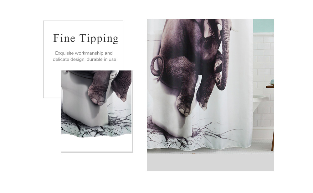 180 x 180cm Elegant Thinkers Digital Printed Polyester Bathroom Shower Curtain with 12 Hooks