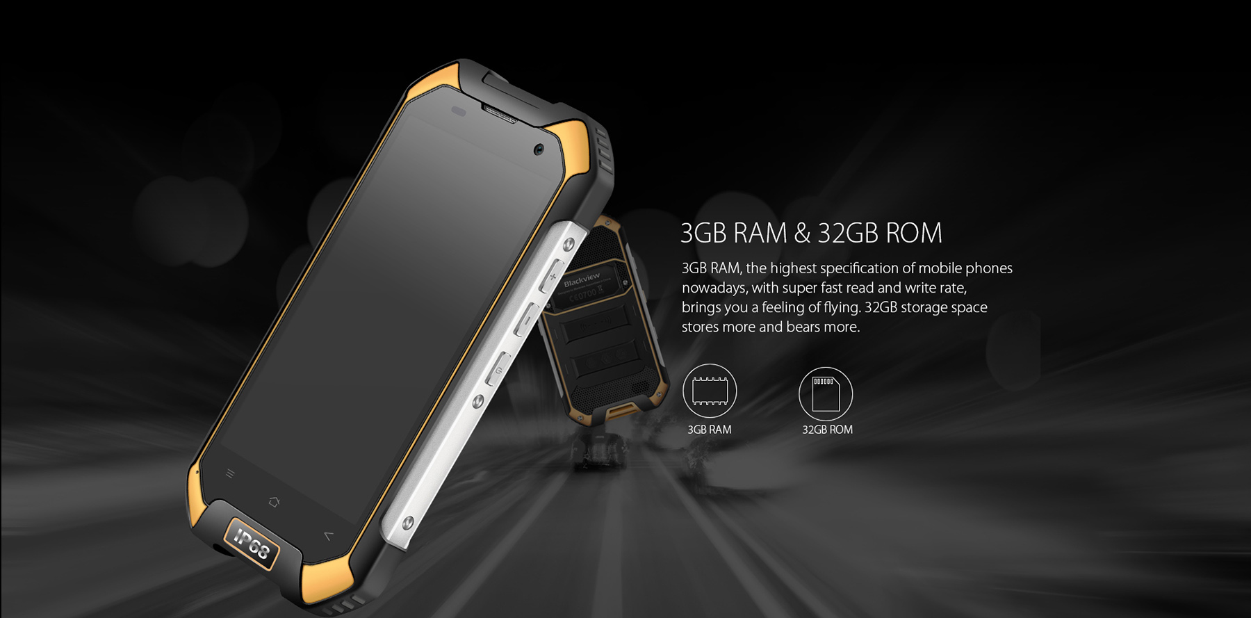 Blackview BV6000 4.7 inch 4G Smartphone Android 7.0 MTK6755 64bit Octa Core 2.0GHz 3GB RAM 32GB ROM 5MP + 13MP Cameras  IP68 Waterproof Corning Gorilla Glass 3 NFC