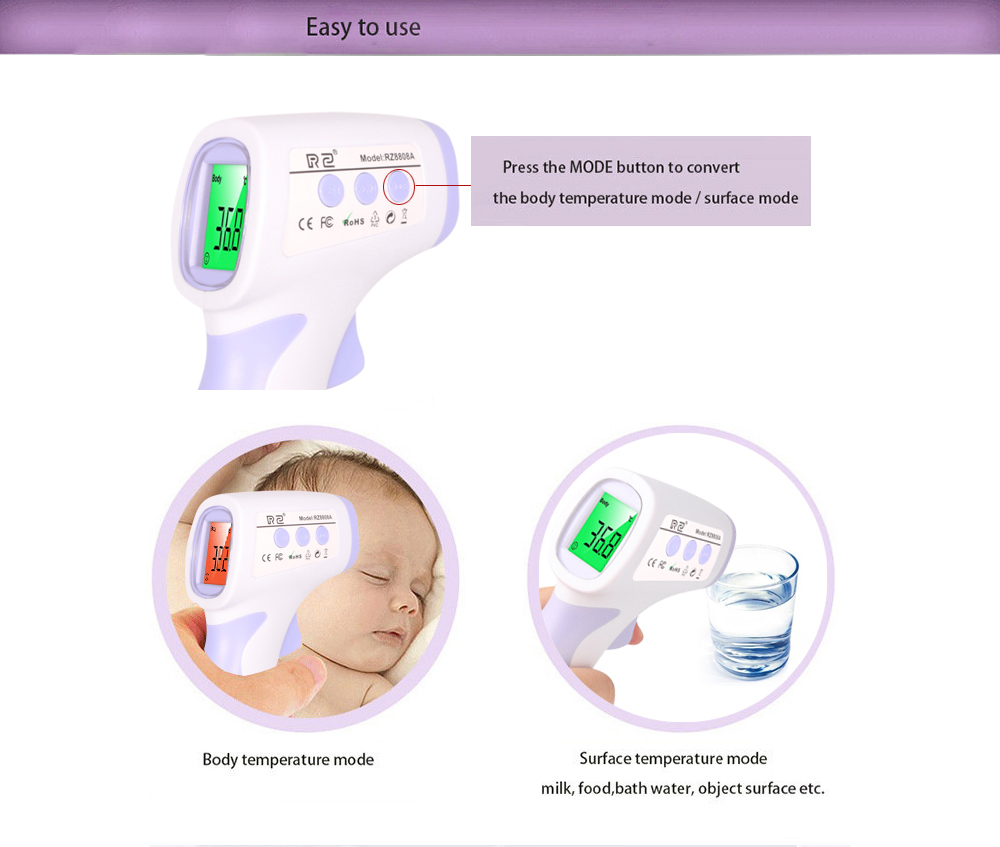 RZ RZ8808A High Accuracy Body Thermometer RZ RZ8808A High Accuracy Body Thermometer