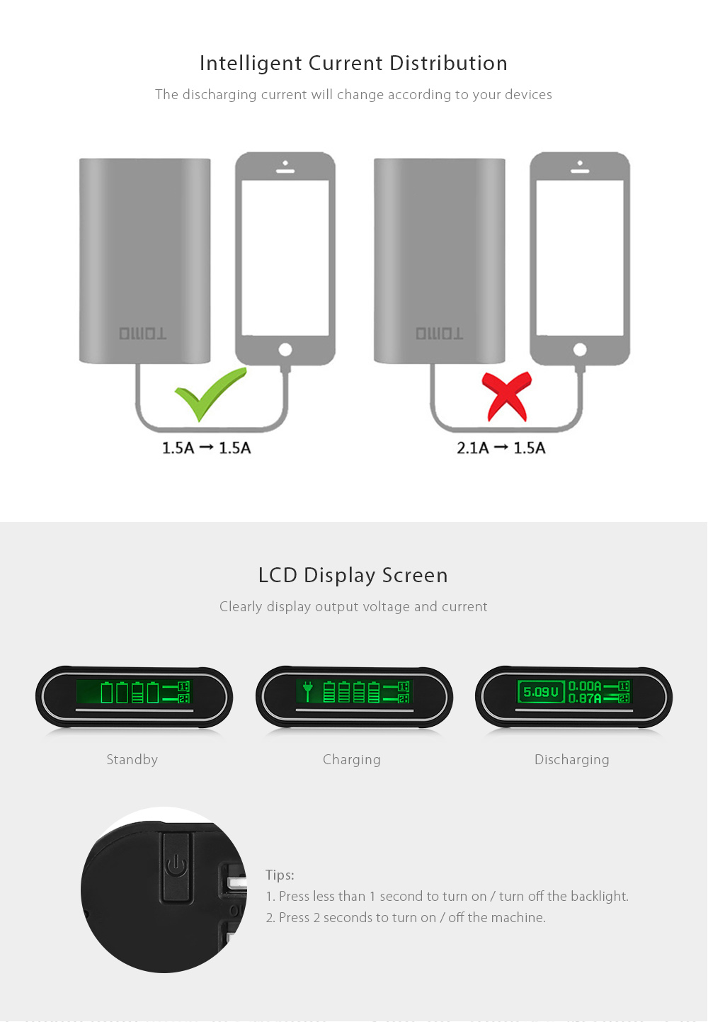 TOMO S4 DIY Smart Power Bank 4 x 18650 Li-ion Battery Type-C Micro USB 8 Pin Input Dual Output Charger