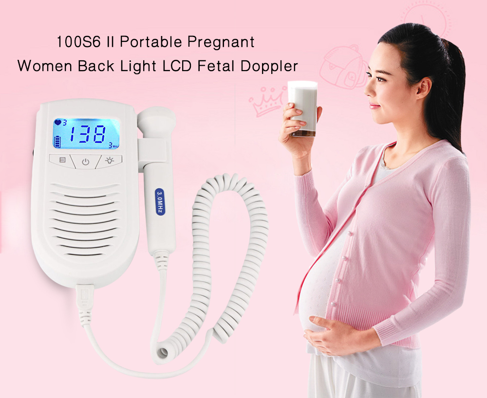 100S6 II Pregnant Women Back Light Fetal Heart Monitor with LCD Digital Screen