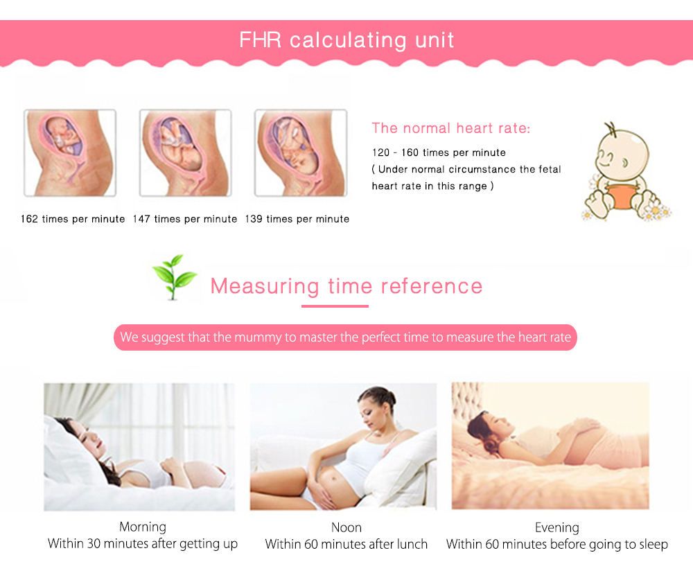 100S6 II Pregnant Women Back Light Fetal Heart Monitor with LCD Digital Screen