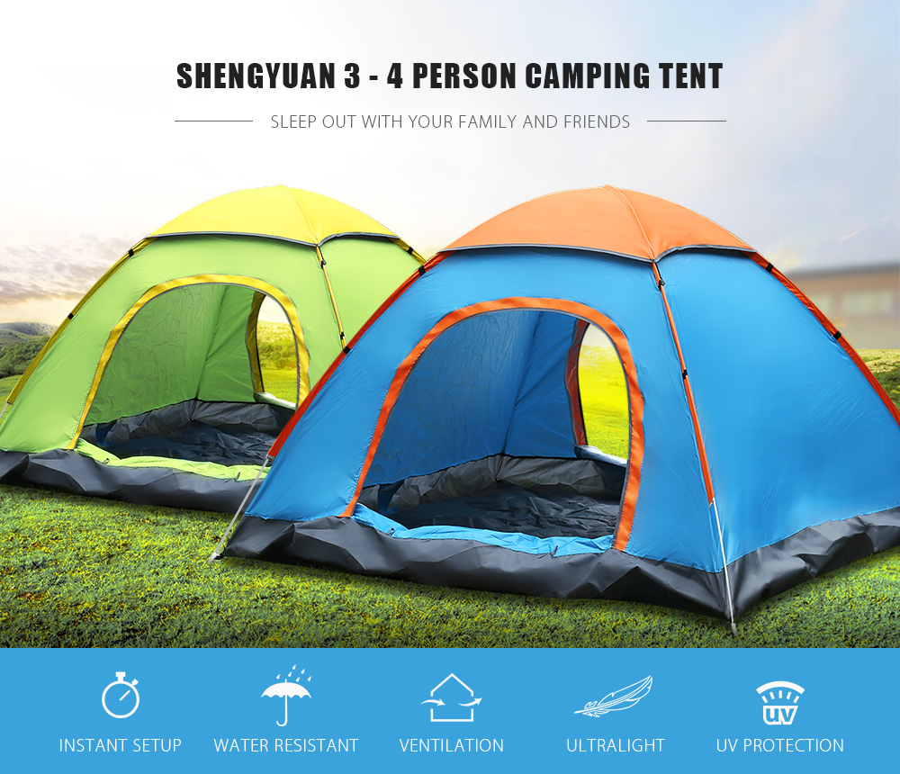 SHENGYUAN Outdoor Water Resistant Automatic Instant Setup Two Doors 3 - 4 Person Camping Tent with Canopy SHENGYUAN Outdoor Water Resistant Automatic Instant Setup Two Doors 3 - 4 Person Camping Tent with Canopy