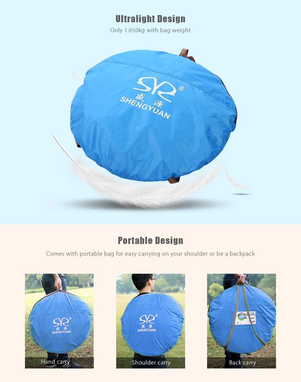 SHENGYUAN Outdoor Water Resistant Automatic Instant Setup Two Doors 3 - 4 Person Camping Tent with Canopy SHENGYUAN Outdoor Water Resistant Automatic Instant Setup Two Doors 3 - 4 Person Camping Tent with Canopy