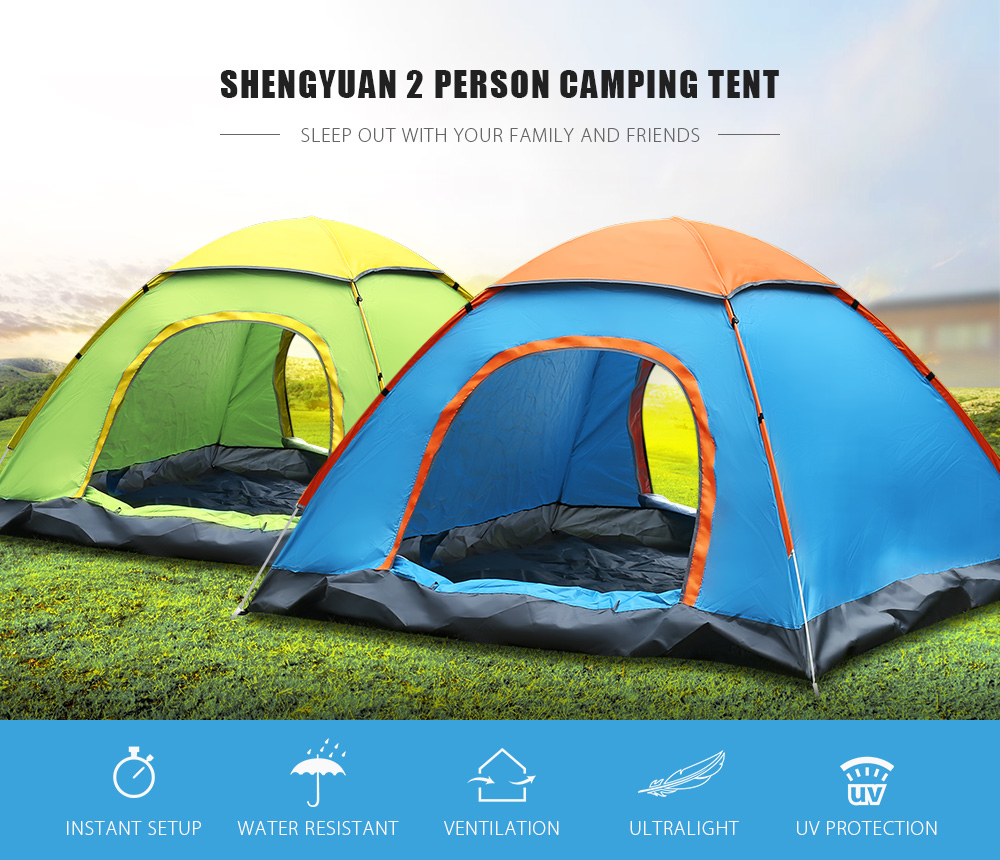 SHENGYUAN Outdoor Water Resistant Automatic Instant Setup Two Doors 2 Person Camping Tent with Rain Cover SHENGYUAN Outdoor Water Resistant Automatic Instant Setup Two Doors 2 Person Camping Tent with Rain Cover