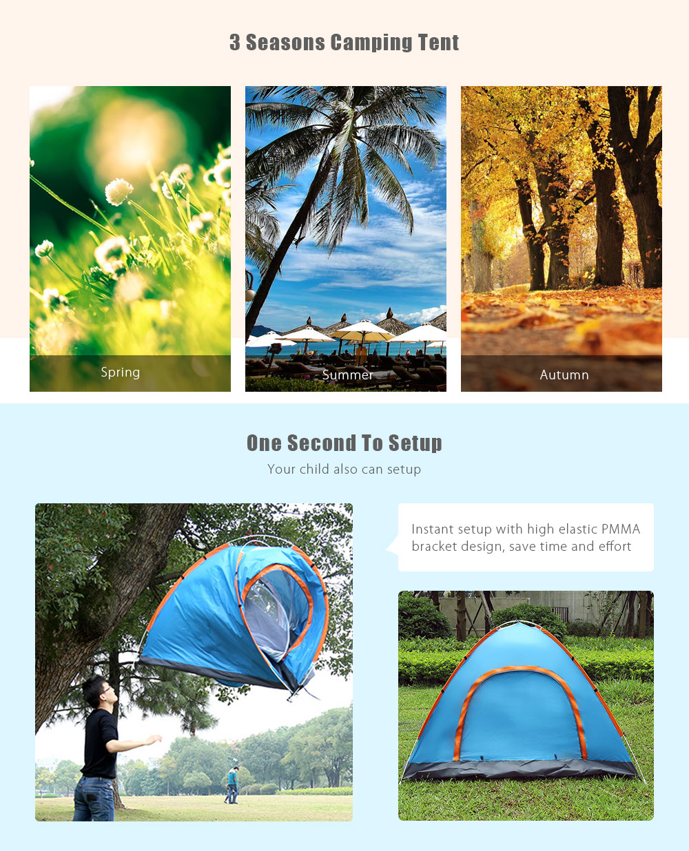 SHENGYUAN Outdoor Water Resistant Automatic Instant Setup Two Doors 2 Person Camping Tent with Rain Cover SHENGYUAN Outdoor Water Resistant Automatic Instant Setup Two Doors 2 Person Camping Tent with Rain Cover