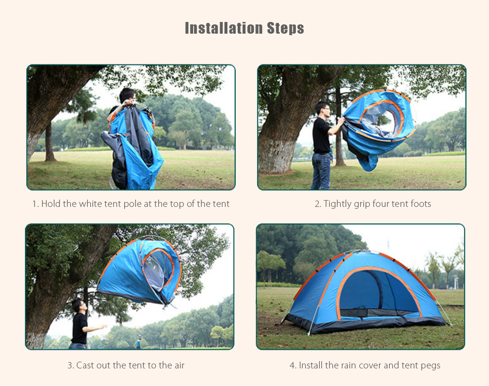 SHENGYUAN Outdoor Water Resistant Automatic Instant Setup Two Doors 2 Person Camping Tent with Rain Cover SHENGYUAN Outdoor Water Resistant Automatic Instant Setup Two Doors 2 Person Camping Tent with Rain Cover