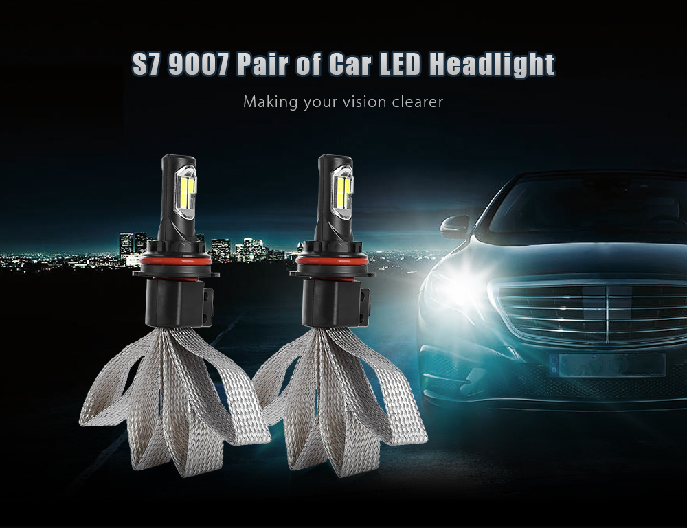 S7 9007 72W 8000LM Pair of Car LED Headlight 6000K Auto Front Lamp S7 9007 72W 8000LM Pair of Car LED Headlight 6000K Auto Front Lamp