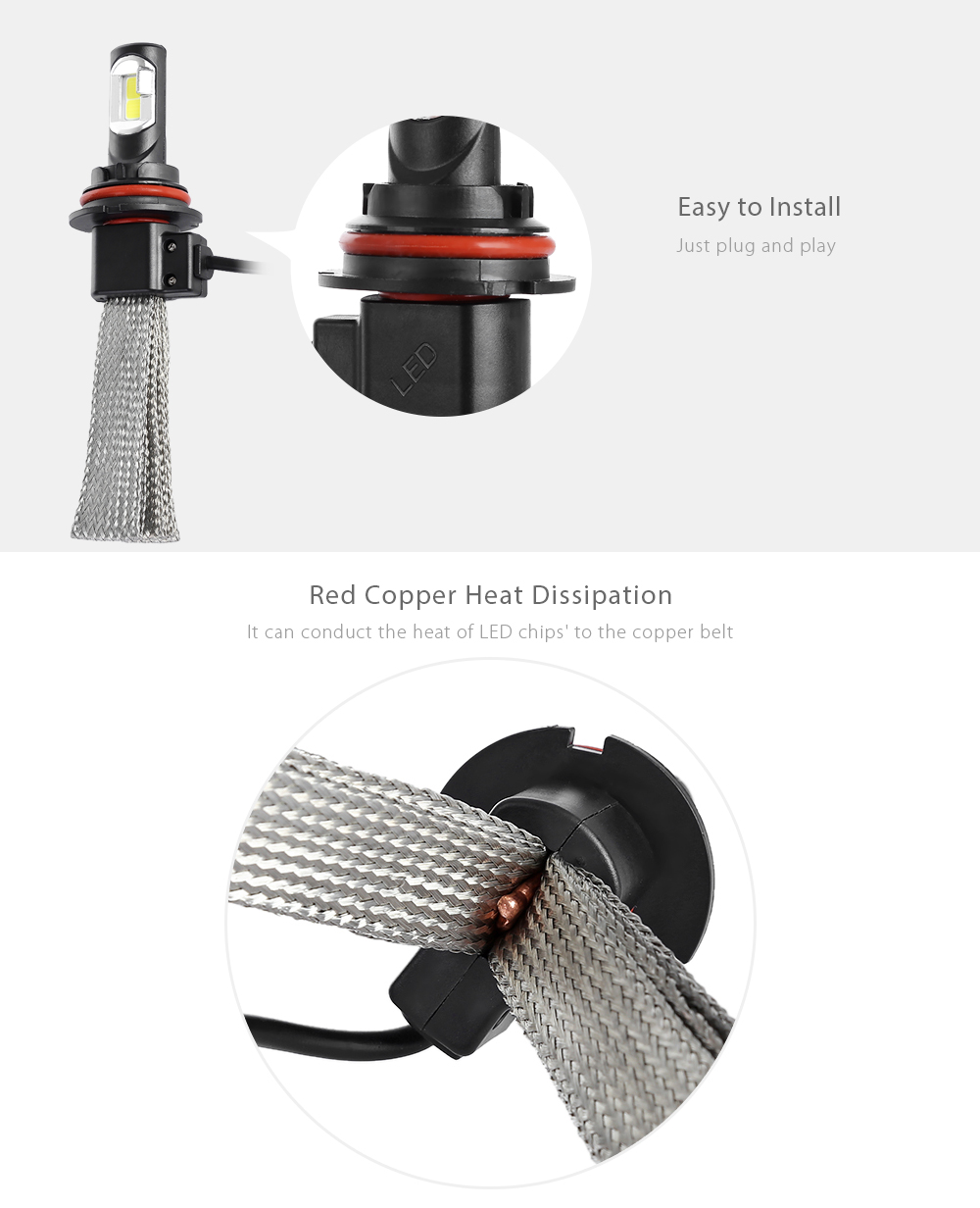 S7 9007 72W 8000LM Pair of Car LED Headlight 6000K Auto Front Lamp S7 9007 72W 8000LM Pair of Car LED Headlight 6000K Auto Front Lamp