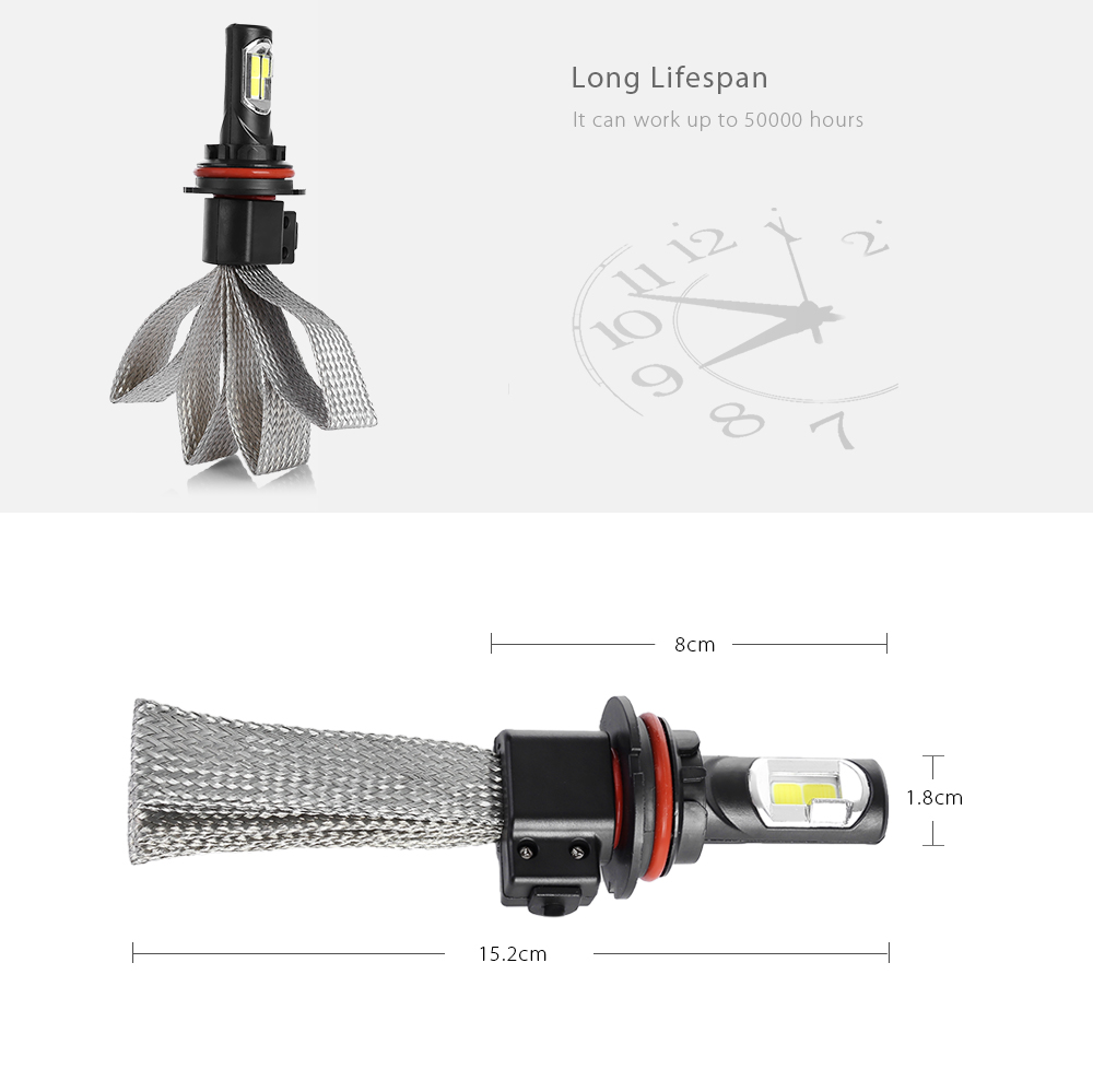 S7 9007 72W 8000LM Pair of Car LED Headlight 6000K Auto Front Lamp S7 9007 72W 8000LM Pair of Car LED Headlight 6000K Auto Front Lamp