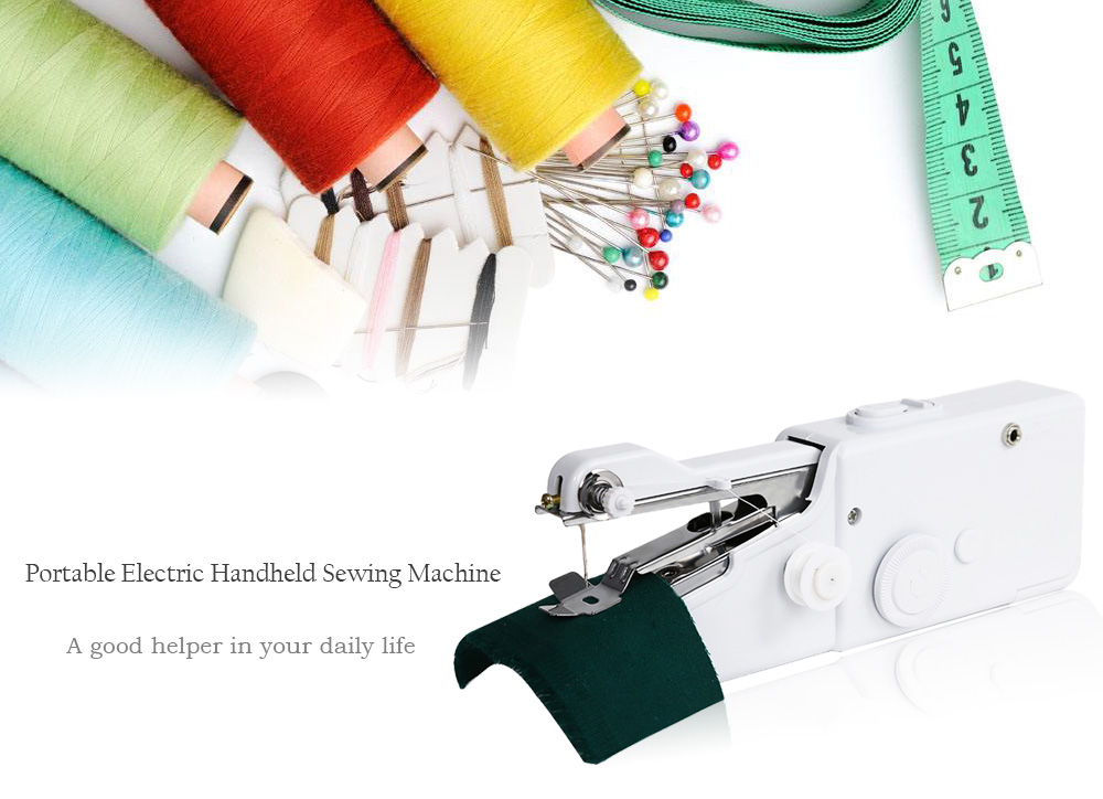 Portable Mini Handheld Sewing Machine Cordless Clothes Quick Stitch Tool