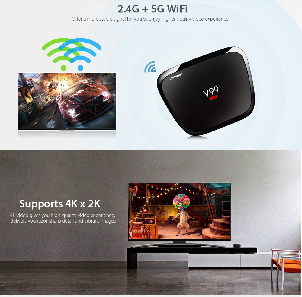 SCISHION V99 - hero Android H.265 4GB + 32GB TV Box SCISHION V99 - hero Android H.265 4GB + 32GB TV Box