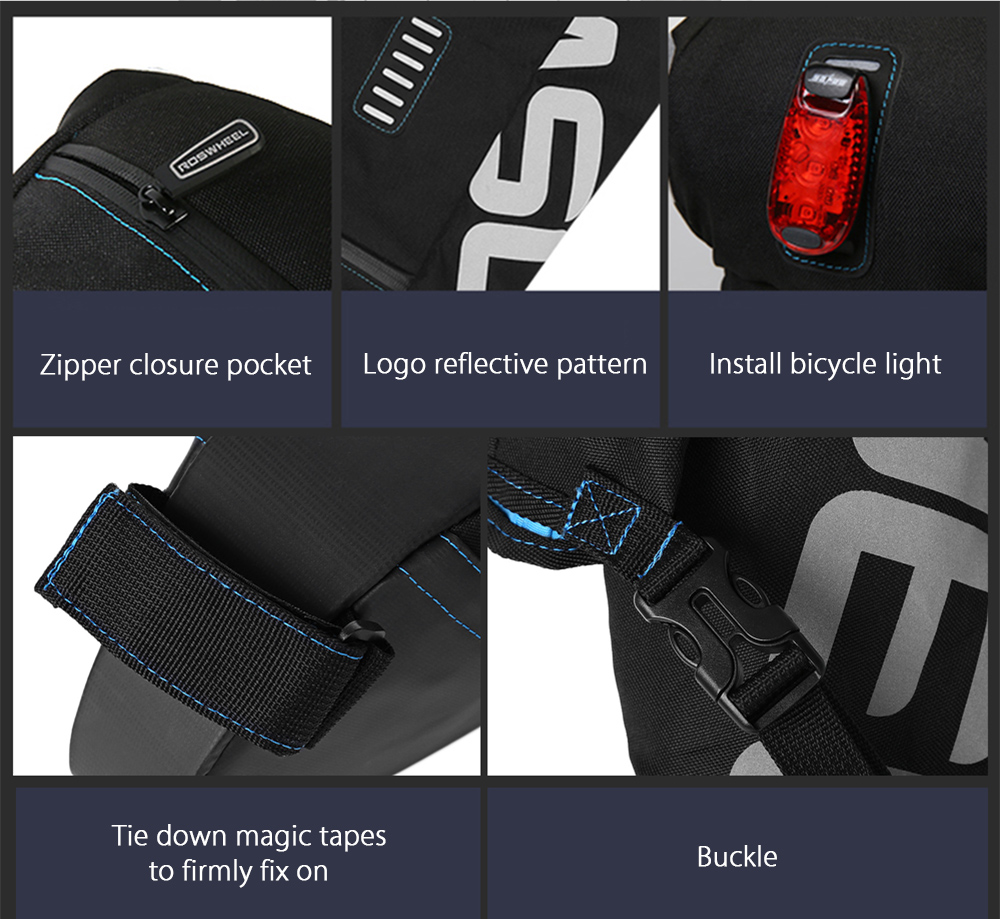 ROSWHEEL 10L MTB Cycling Bicycle Water Resistant Bike Pannier Bag Saddle Rear Seat Carrier