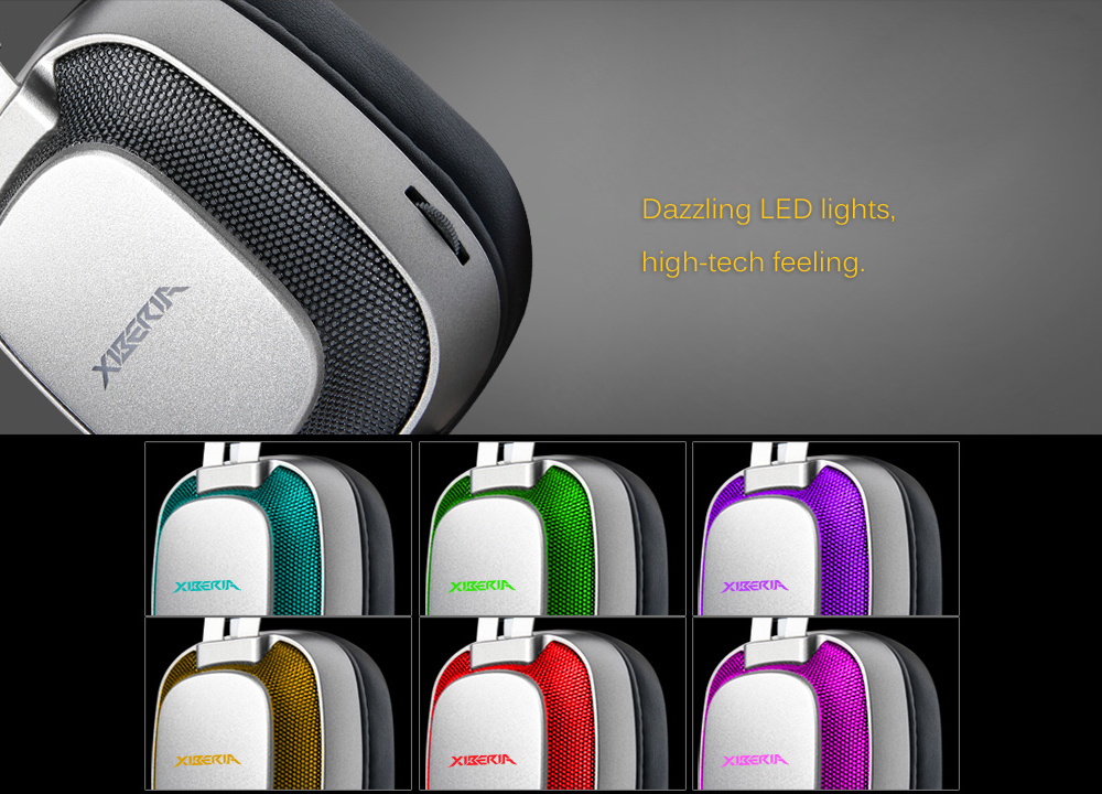 XIBERIA K10 Over-ear Gaming Headset USB PC Headphones with Colorful LED Lights XIBERIA K10 Over-ear Gaming Headset USB PC Headphones with Colorful LED Lights
