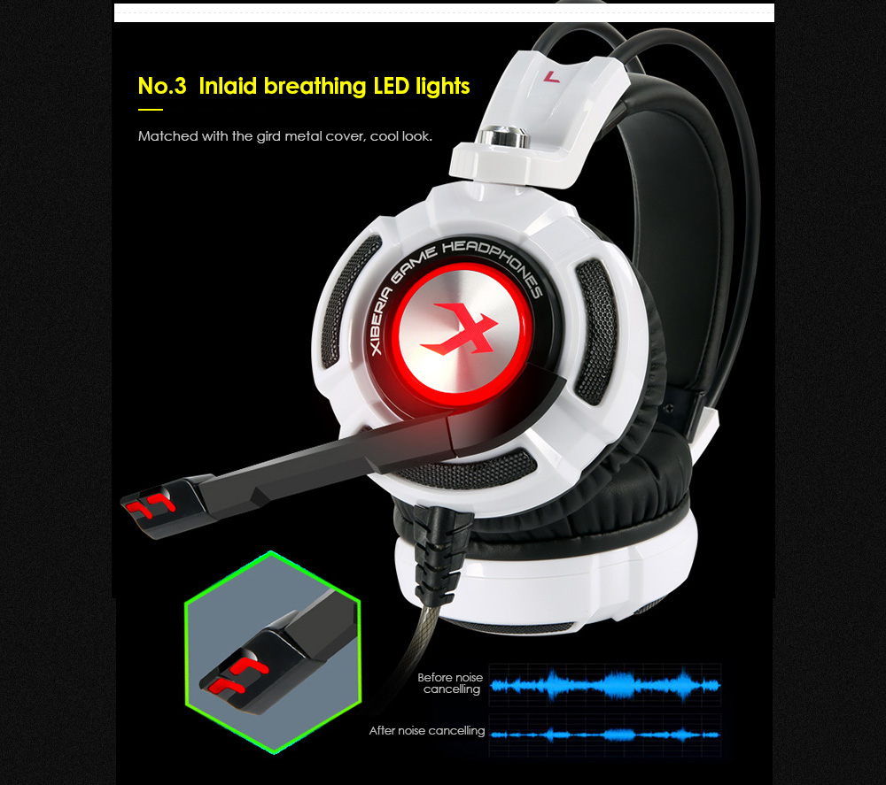 XIBERIA K3 Over-ear Stereo Gaming Headset USB PC Headphones with LED Lights XIBERIA K3 Over-ear Stereo Gaming Headset USB PC Headphones with LED Lights