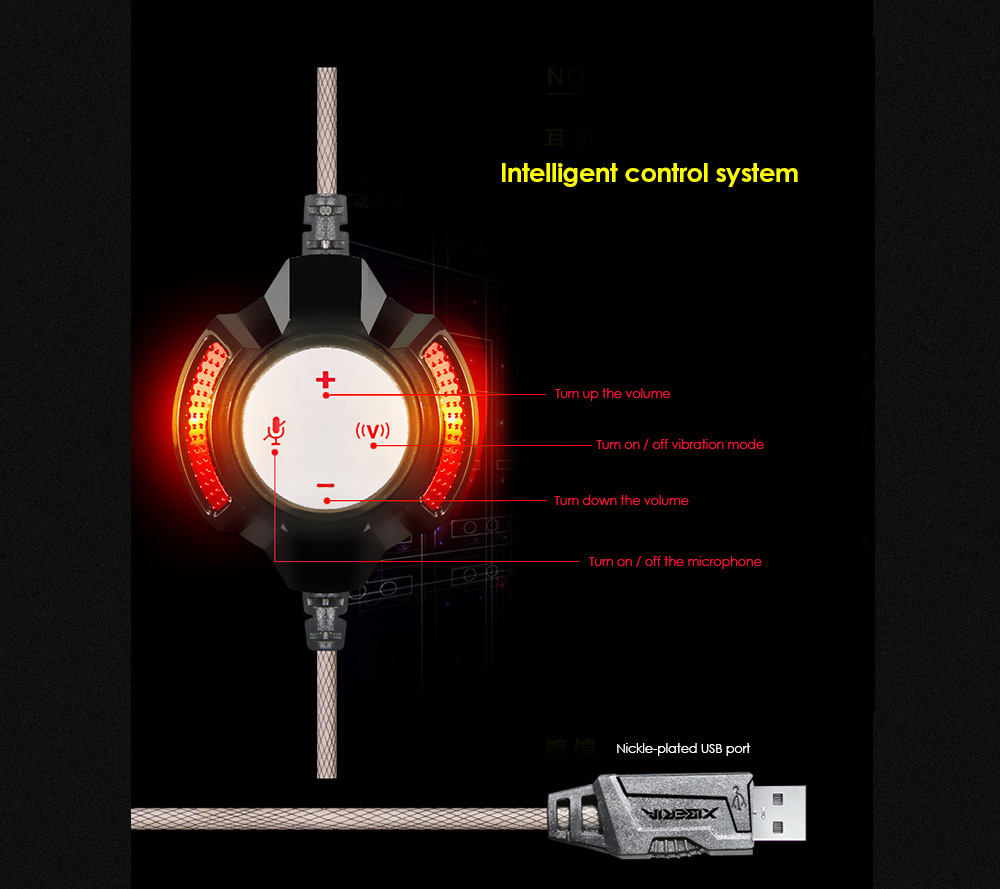 XIBERIA K3 Over-ear Stereo Gaming Headset USB PC Headphones with LED Lights XIBERIA K3 Over-ear Stereo Gaming Headset USB PC Headphones with LED Lights