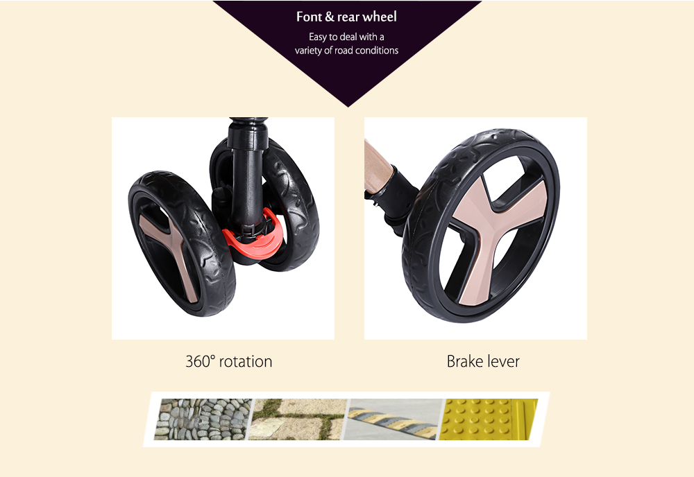 MoonSater YA - 2305 Multifunctional Stroller Baby Cart with Brake System Universal Casters MoonSater YA - 2305 Multifunctional Stroller Baby Cart with Brake System Universal Casters