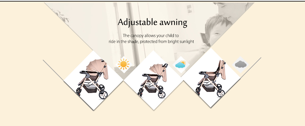 MoonSater YA - 2305 Multifunctional Stroller Baby Cart with Brake System Universal Casters MoonSater YA - 2305 Multifunctional Stroller Baby Cart with Brake System Universal Casters