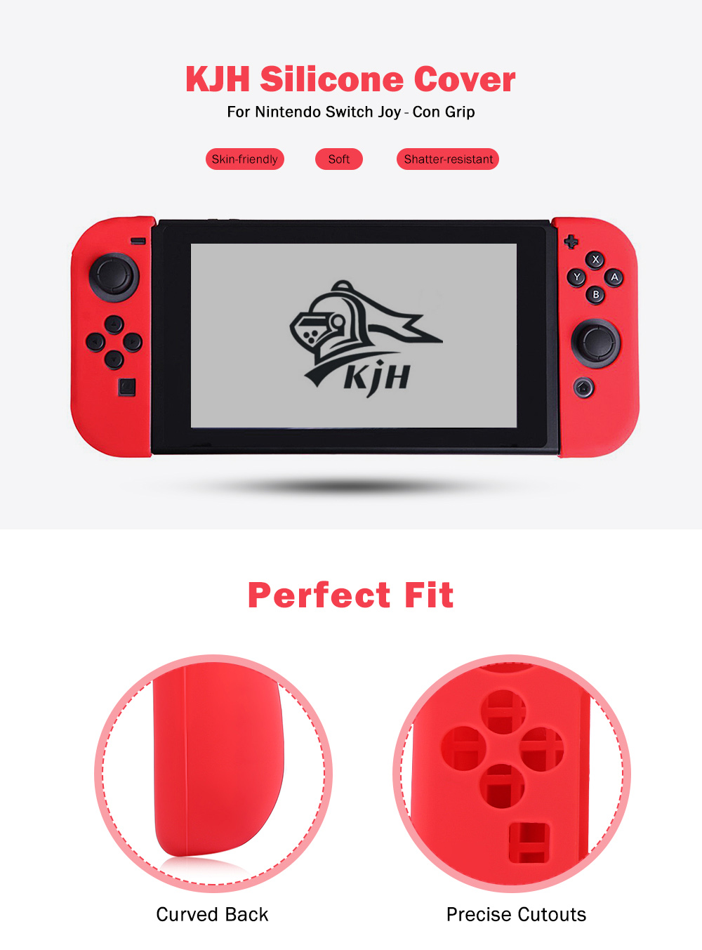 KJH Silicone Cover for Nintendo Switch Joy - Con Grip Anti-Slip Protective Skin Controller Case