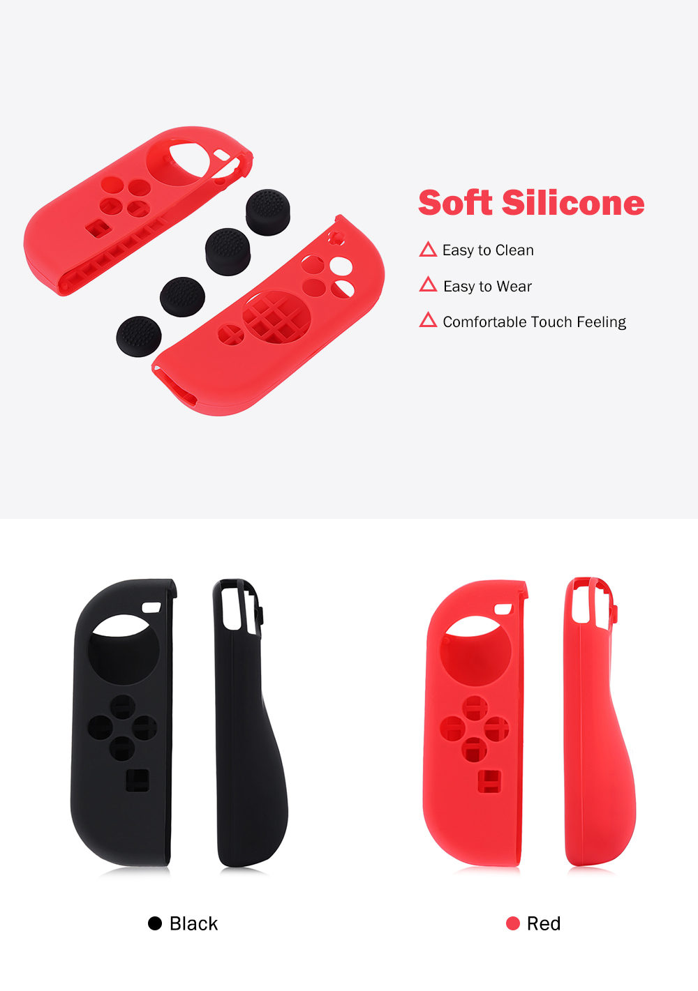 KJH Silicone Cover for Nintendo Switch Joy - Con Grip Anti-Slip Protective Skin Controller Case