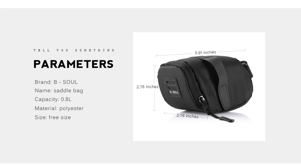 B - SOUL Cycling Saddle Bag Wedge Bicycle Seat Tail Pouch Bike Accessories